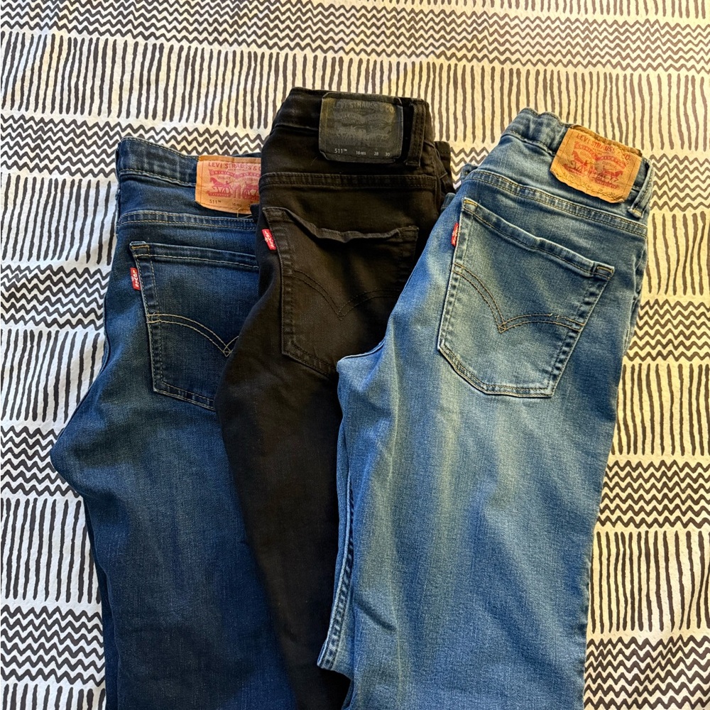 Levi's Blue and Black Modern Cut Jeans